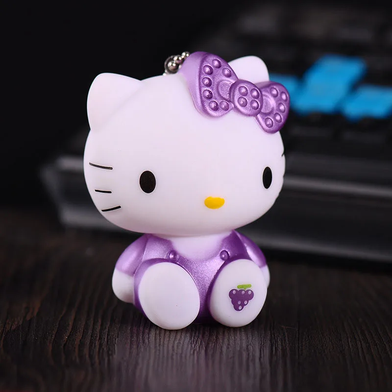 Милый мультяшный брелок из ПВХ с котом Hello Kitty кукла кожаный шнур держатель для