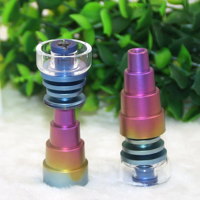 

Unique Rainbow Domeless Titanium nail (6 in 1) 10mm & 14.5mm & 18.8mm titanium Nails VS Ceramic Nails Quartz Nail