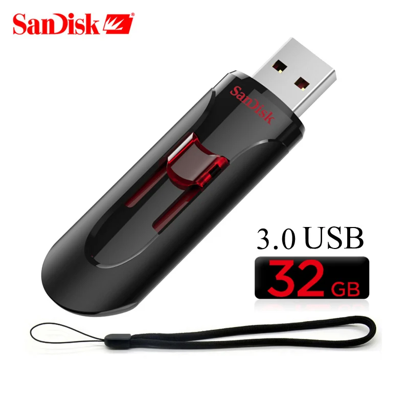 SanDisk 100% Оригинальный оригинальный Cruzer Glide CZ600 USB 3 0 флеш накопитель 16 ГБ 32 64 128 256