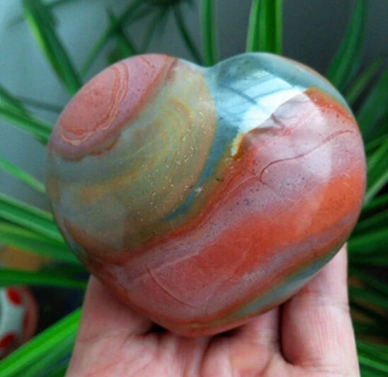 

NATURAL PRETTY Ocean Jasper QUARTZ CRYSTAL heart-shaped healing