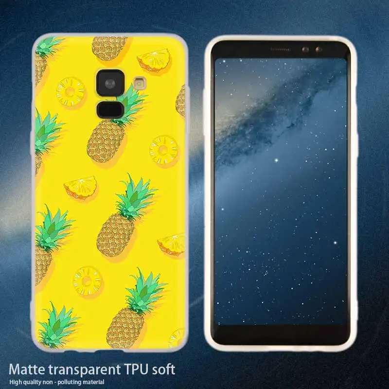 Silicone 2 Ананас Мягкая обложка чехол для телефона для samsung Galaxy A50 A10 A20 A30 A40 A60 A70 A6 A8 плюс A7 A9 A3 A5 A90 - Цвет: Silicone 2