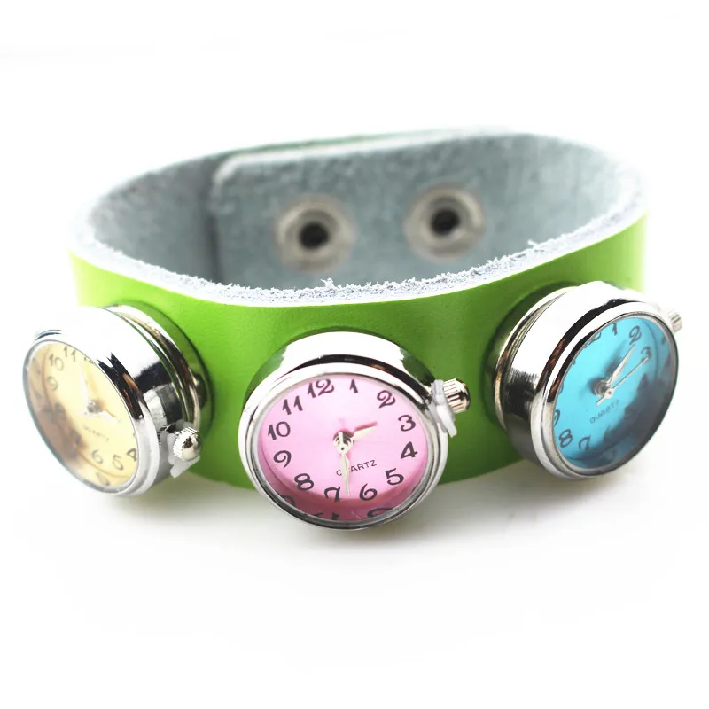 

10pcs/lot 20mm black watch snap buttons charms DIY18mm Ginger Bracelet&bangles snap jewelry