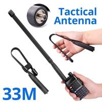 walkie talkie flat antenna sma f foldable tactical gain antenna uv 5r uhf vhf radio for baofeng 888s uv 82 two way range extend