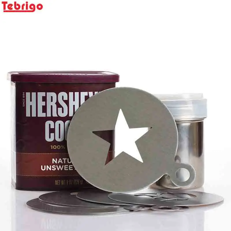 Tebrigo из нержавеющей стали трафарет для кофе металл Шоколад DIY латте Искусство