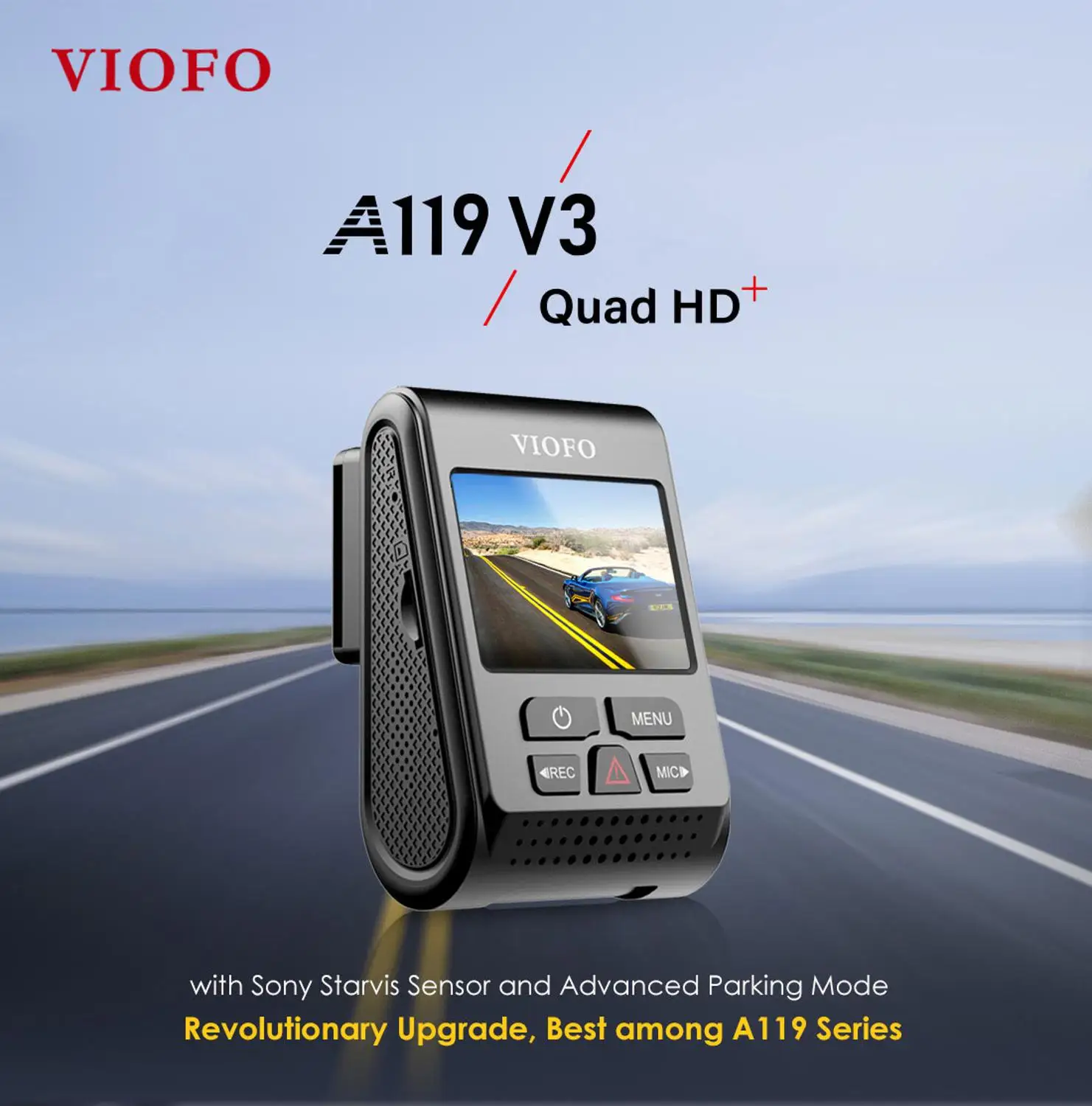 VIOFO A119 V3 Автомобильный видеорегистратор, обновленная последняя версия, супер ночное видение, Новейшая автомобильная камера 2560*1600P 30 кадров в секунду, опционально gps