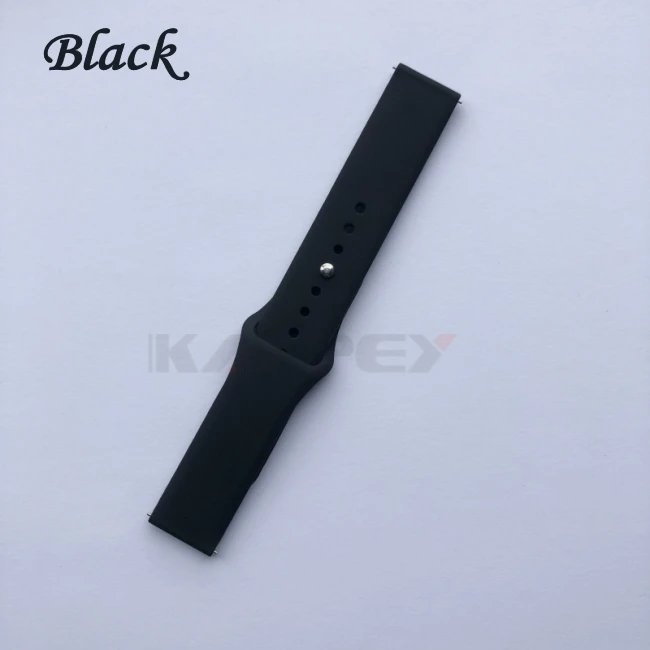 Черный 20 мм силиконовый ремешок для Xiaomi Huami Amazfit Bip BIT PACE Lite Youth Smart Watch Band для Huami Amazfit Youth Bracelet ремешок - Цвет: Черный