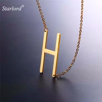 starlord letter h pendantsnecklaces for women men stainless steel necklace fashion personalized gift alphabet jewelry gp2608