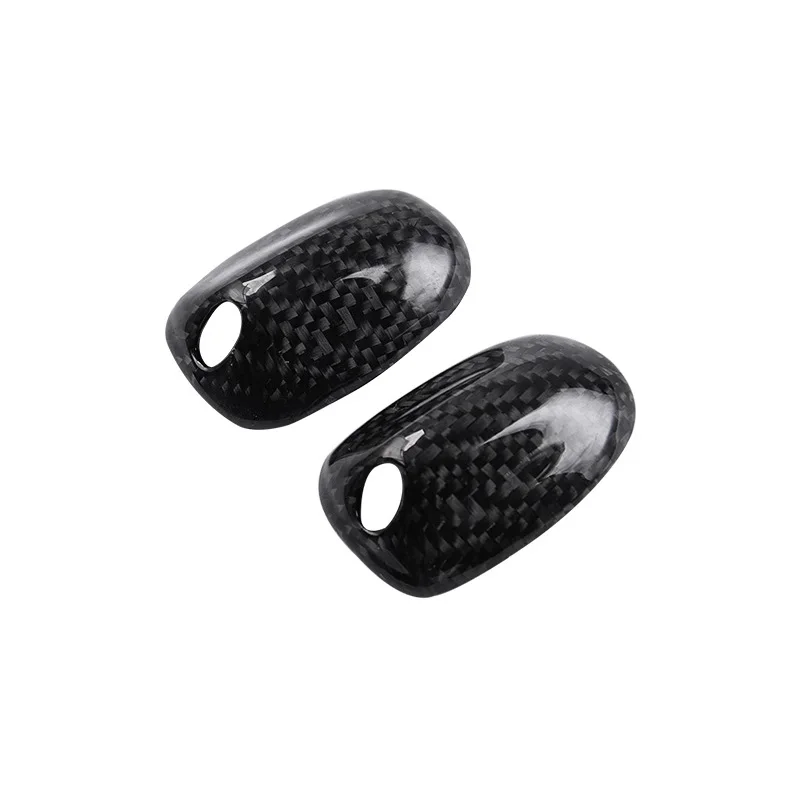 Carbon Fiber Black 2 шт. углеродное волокно стеклоочиститель воды спрей Насадка крышки Стикеры для Mini Cooper S One R55 R56 R60 R61 F54 F55 F56 - Название цвета: Carbon Fiber Black