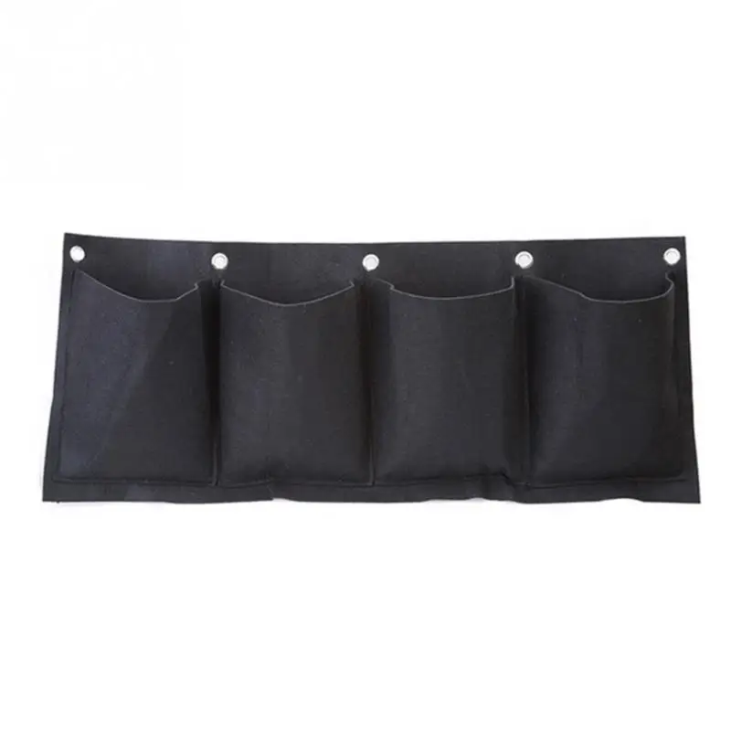 Horizontal Black Новые нетоксичные фетровые вертикальные Висячие кармашки для выращивания растений с 4 карманами для Садовый горшок крытое напольное растение в горшке растущие мешки - Цвет: Horizontal Black