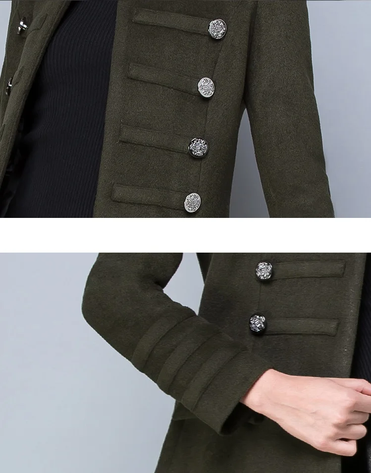 Большие размеры, S-3XL, Зимняя шерстяная куртка для женщин, корейское утепленное длинное шерстяное пальто для молодых женщин, двубортное пальто со стоячим воротником, B308