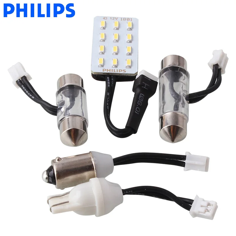 Philips светодиодный-MULTI T10 G14 светодиодный многоразъемный светильник для чтения 6000K белый интерьерный светильник 12957ULWX1 Fit SV8.5-8, W2.1x9.5d, Ba9s