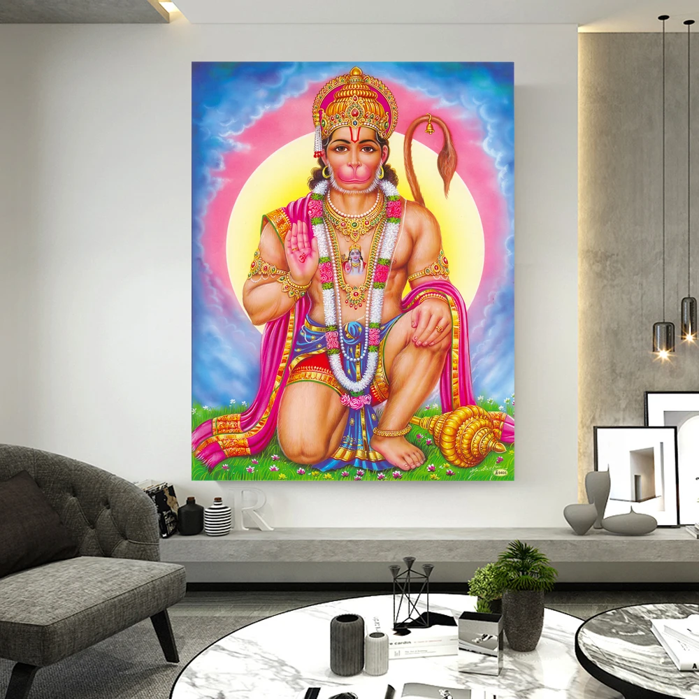 Hanuman настенные картины печать на холсте художественные рама. Lord принты Индийский