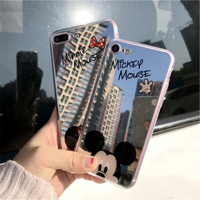 High Quality Phone Case For iPhone X Xs Max Xr 8 7 5 6 s SE 5s Plus 6sPlus 7Plus 8Plus Mickey Minnie Mirror Cover TPU Casing |