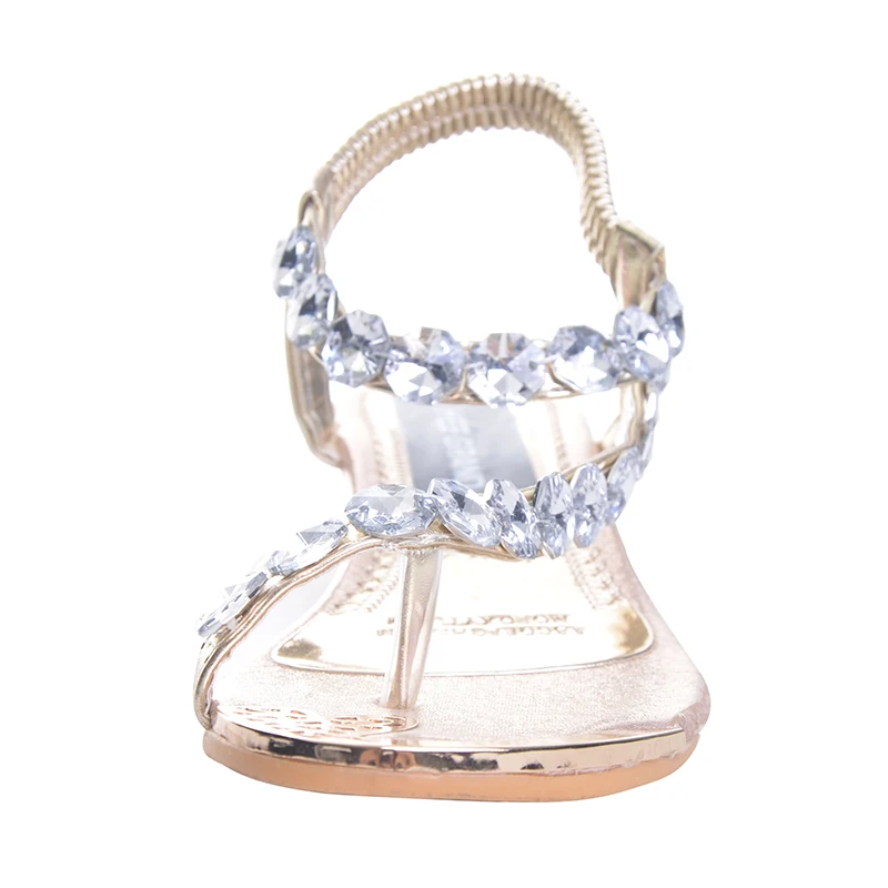 HEE GRAND/Брендовые женские босоножки на плоской подошве Вьетнамки со стразами