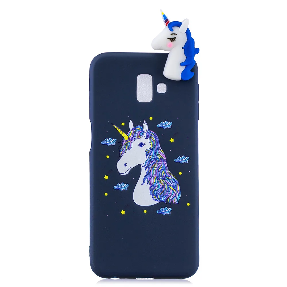 3D Cute Cartoon Soft Silicone Case for Samsung Galaxy J4 Plus Unicorn Shockpoof Protective Phone Cover J6 |