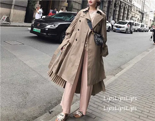 19 осенние длинные ветровки свободные женские пальто мода Moda Mujer одежда манто Туника Тренч Подиум Twotwinstyle