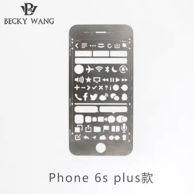 Креативный Iphone 6/6s Plus веб-интерфейс вырезанные трафареты для рисования Металлические DIY Закладка-линейка для блокнота планировщик эскиз из нержавеющей стали