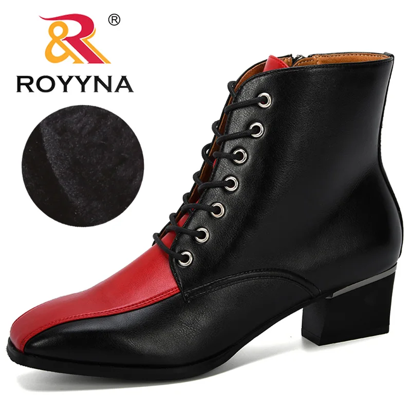 

ROYYNA 2019 Новые Классические Стильные разноцветные женские ботильоны из микрофибры женские ботинки мотоциклетные брендовые дизайнерские бот...