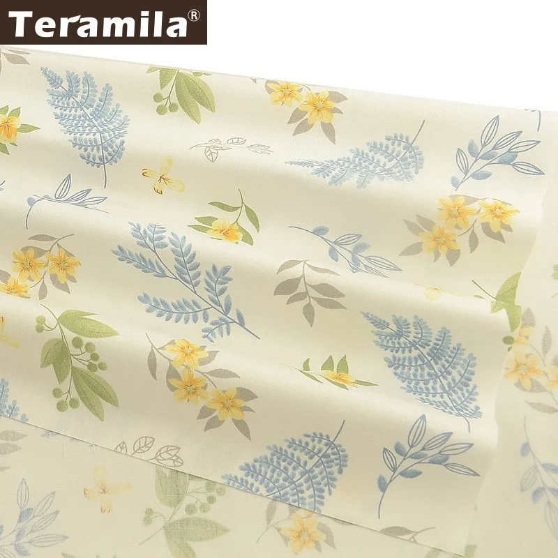 Teramila печатные цветы хлопок ткань метров Telas Tissu DIY лоскутное одеяло платье простыня для детей Домашняя подушка