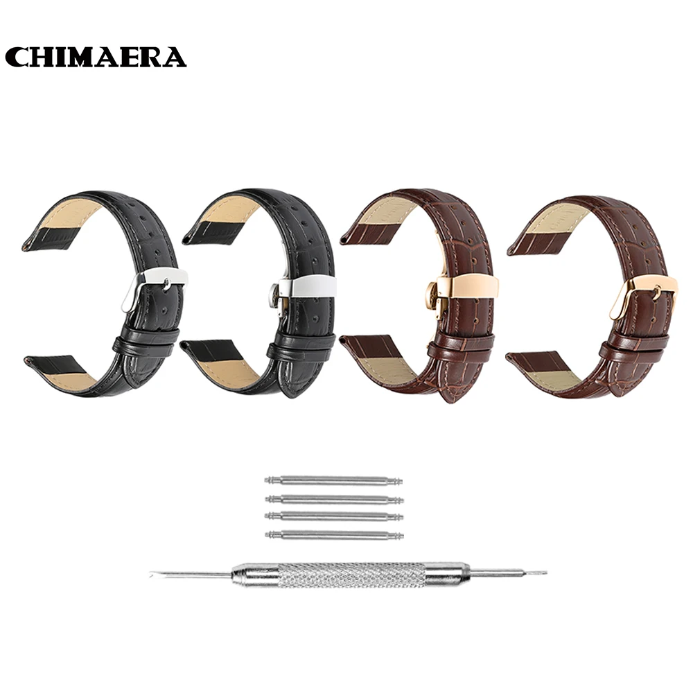 CHIMAERA Ремешки для наручных часов из натуральной кожи 12-24 мм универсальный ремешок