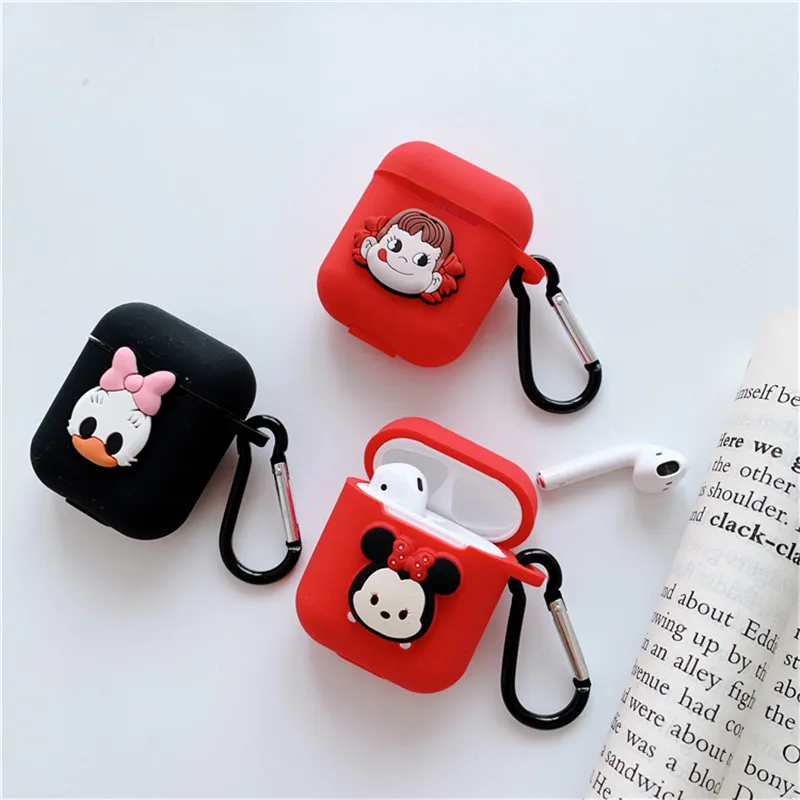 Чехол для apple airpods с мультяшными животными Микки Хелло Китти, беспроводная bluetooth-гарнитура для airpods 1/2, мягкий силиконовый чехол для зарядки