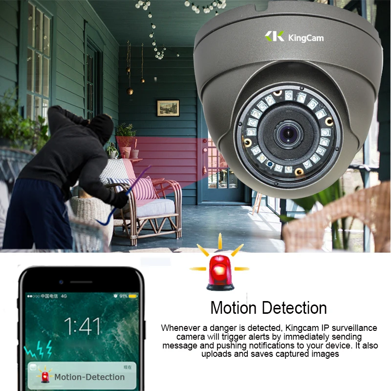 KingCam безопасности IP Камера sony IMX323 Сенсор Металл антивандальной лазерной