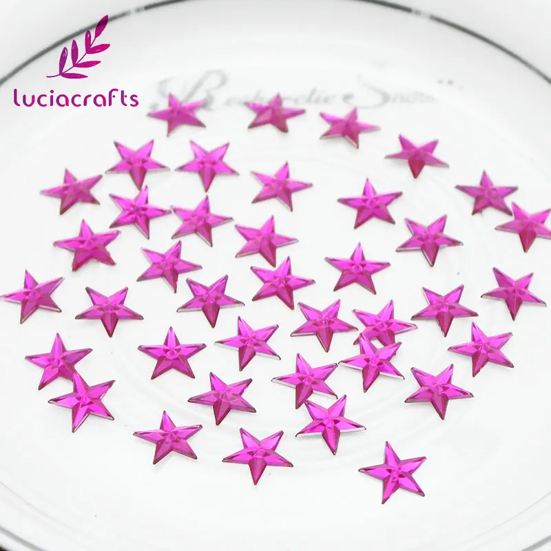rose 250pcs Lucia crafts 10 мм дизайном в виде прозрачных звездочек, акриловые стразы Искусство Стразы для DIY 250 шт./500 шт. G0419 - Цвет: rose 250pcs