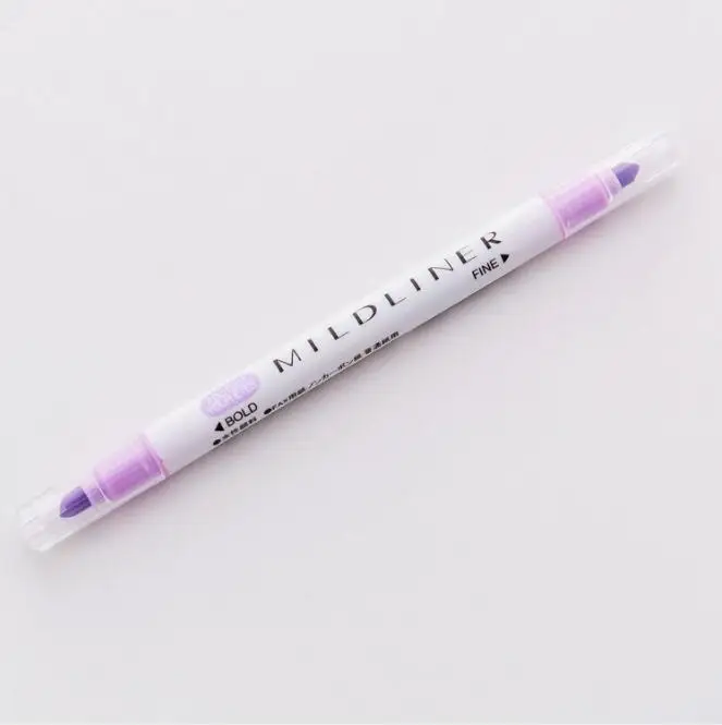1 шт., японские ручки mildliner, мягкий лайнер, двуглавая флуоресцентная ручка, милый художественный цветной маркер, ручка для рисования, школьные принадлежности - Цвет: light purple