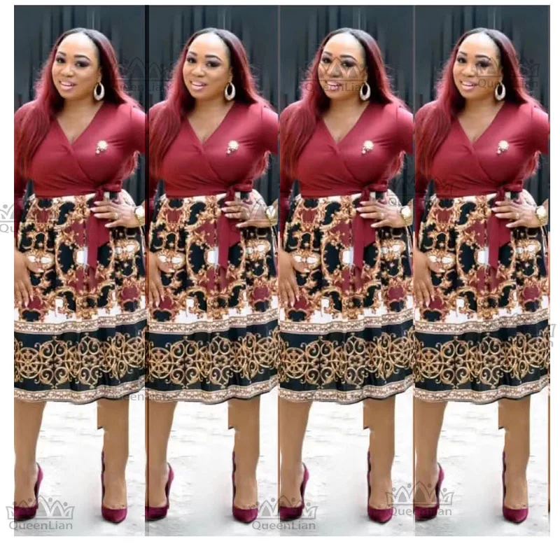

Dashiki African Dresses For Women 2019 Traditional Print Clothing Long Sleeve (ZC06#)