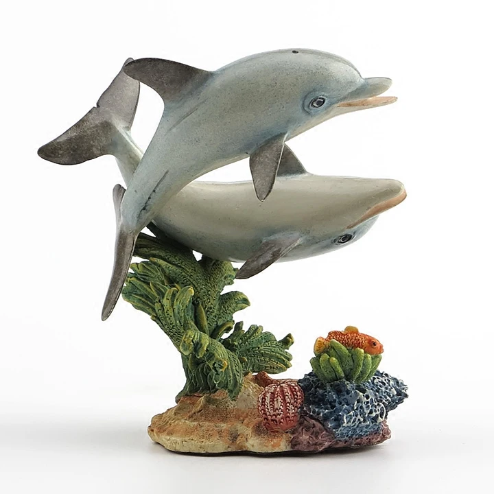 Гравировка вручную искусство британского дизайна два молодых дельфина