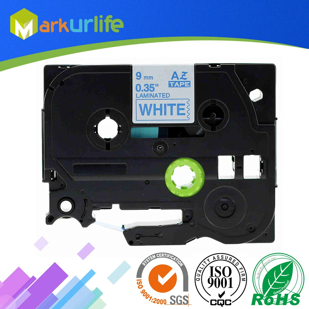 

1 шт./лот 9 мм * 8 м, совместим с Tze 223 Tze223, голубой на белом ламинированном P сенсорном фотомагнитном картридже tz223 для детской ленты