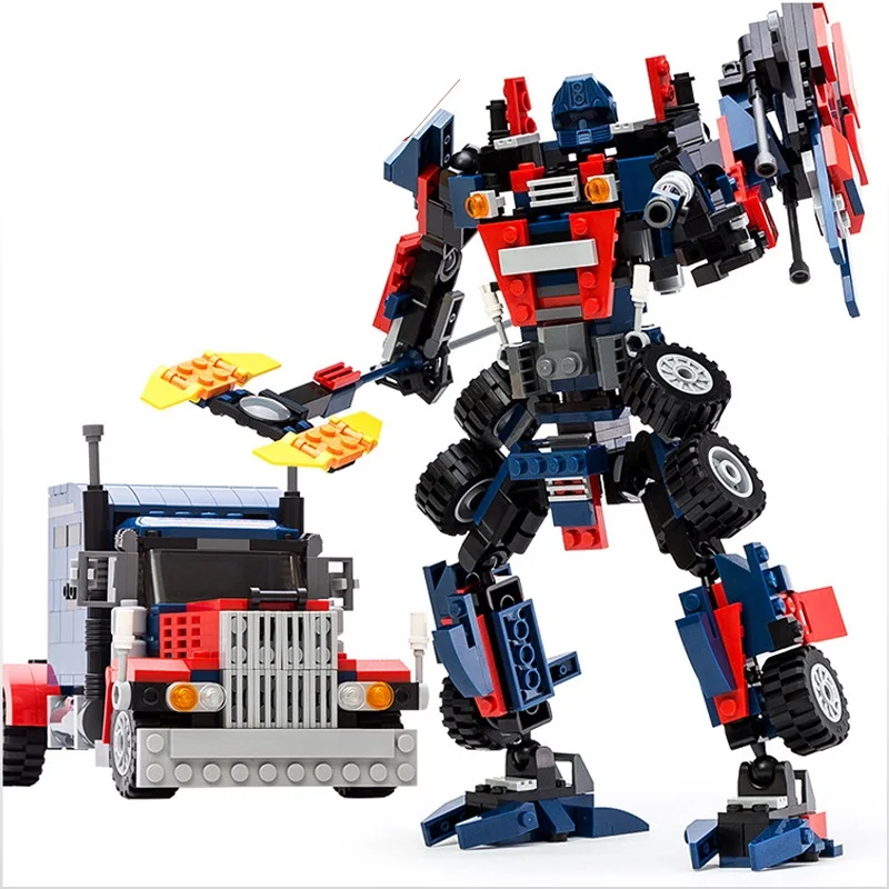 2в1 377 шт трансформатор маленькие строительные блоки совместимые Legoed мальчик
