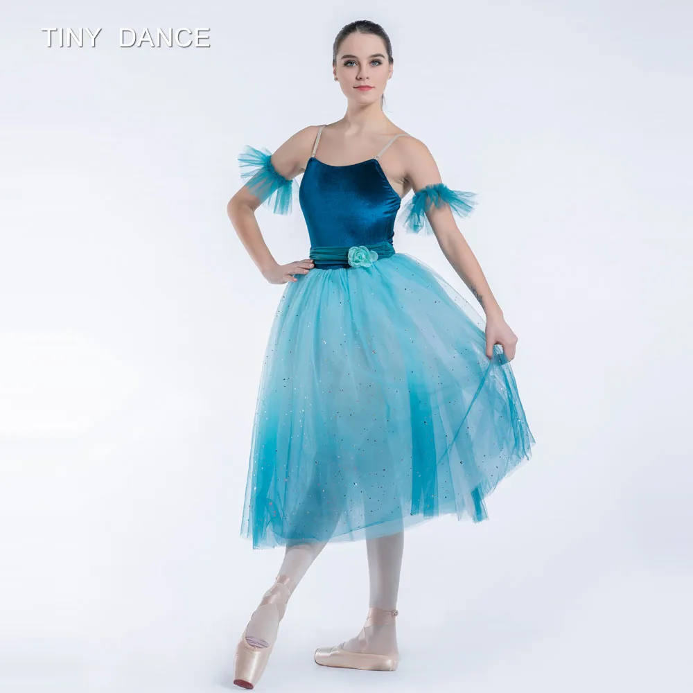 Оптовая продажа Омбре синий камзол балетное платье бархатный купальник лиф со