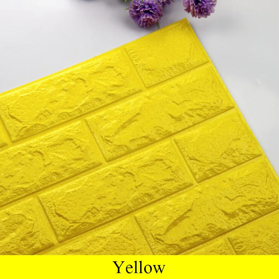 Yellow Самоклеющиеся водонепроницаемые ТВ фон кирпичные обои 3D настенные наклейки для гостиной обои настенные декоративные Стикеры для спальни - Цвет: Yellow