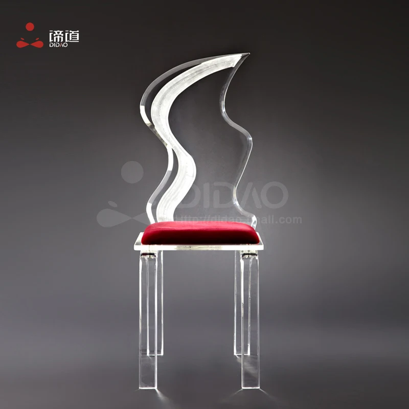 European post-modern acrylic furniture LED back dining chair fashion creative arts hall Di Road |