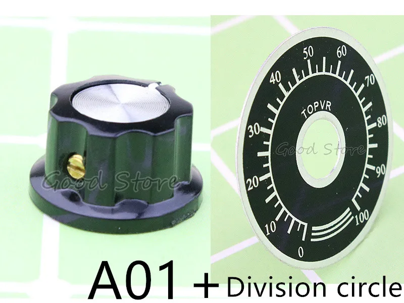 MF-A01 and Dial 10 шт. MF-A01 MF-A02 MF-A03 MF-A04 MF-A05 потенциометра WTH118/WX050 поворотный переключатель электронный 6 мм - Цвет: MF-A01 and Dial