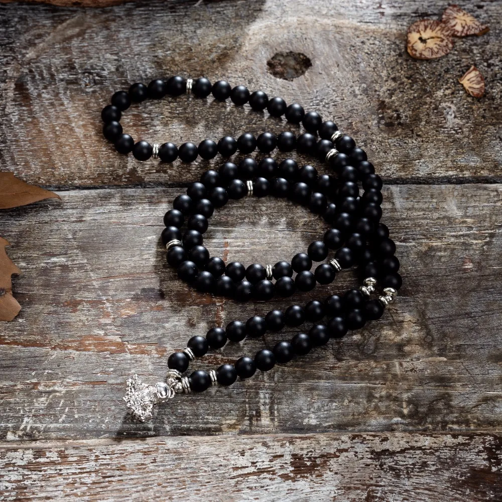 Genuine Matte Onyx Stones Meditated Astronaut Multi Wrap Spaceman Mala Chakra Bracelets | Украшения и аксессуары