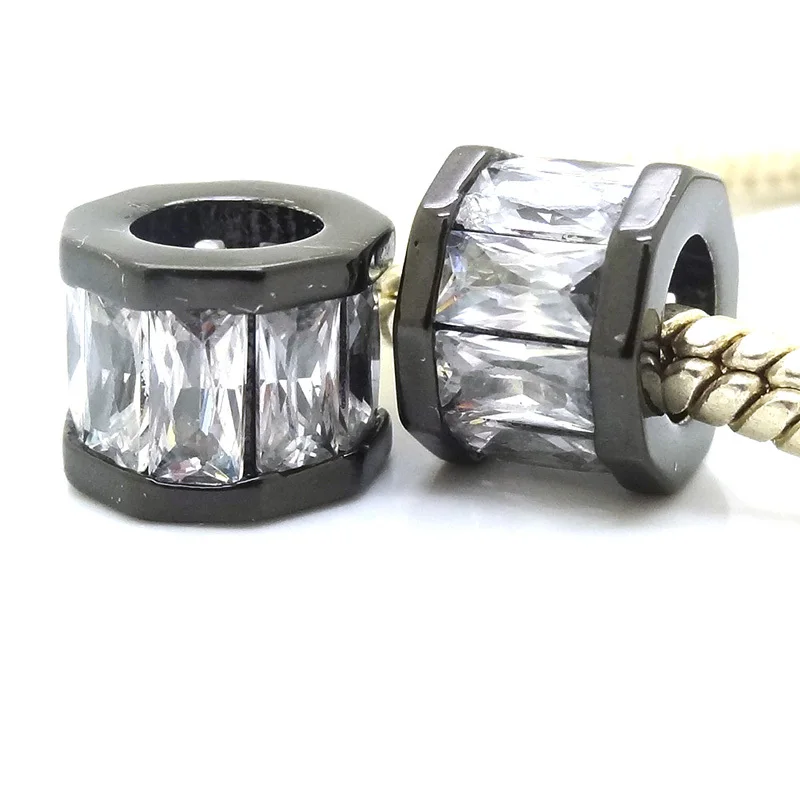 Европейские Бусины из розового золота с большим отверстием и микрозакрепкой