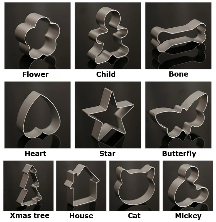 10 шт микс Алюминий для приготовления печенья металлический трафарет