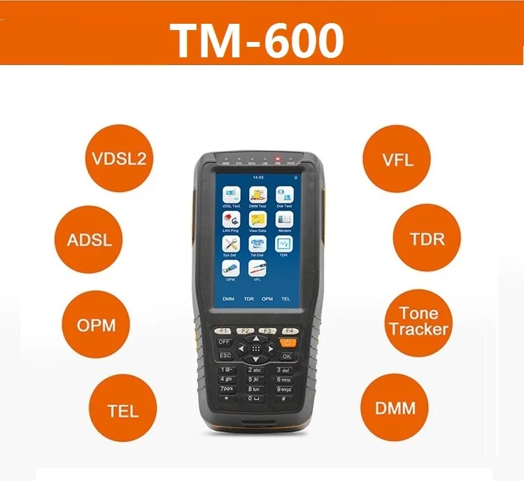 TM 600 VDSL VDSL2 прибор для тестирования ADSL WAN & LAN тестер линия xDSL испытательное