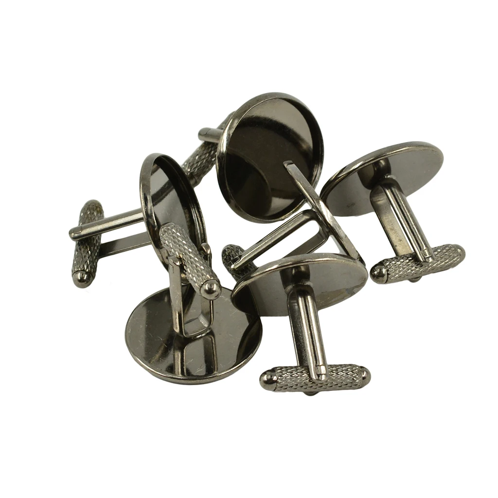 Круглые Пустые запонки 6 шт./лот основа DIY кабошон Ювелирная фурнитура изделия из