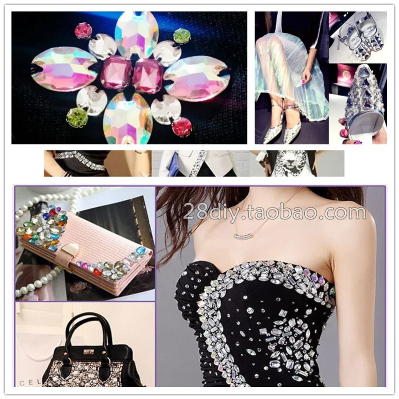 Все размеры цвета каплевидные пришивные стразы с плоским дном 2 отверстия