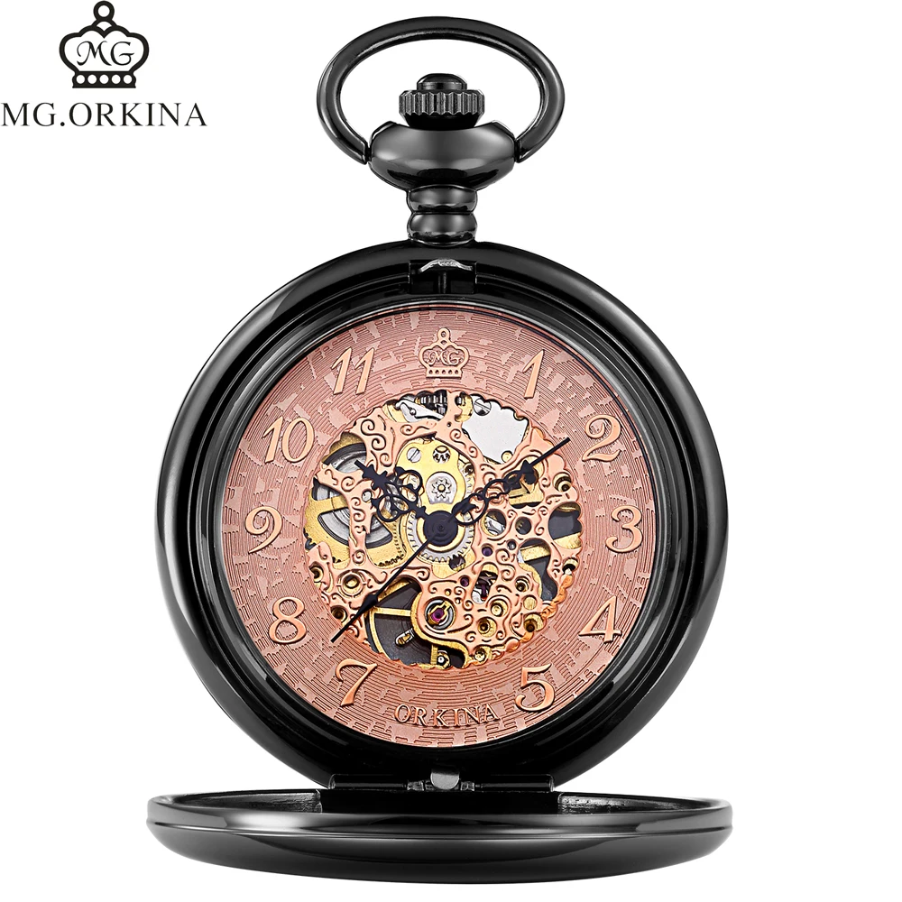 Золотые серебристые черные карманные часы для мужчин цепь из нержавеющей стали