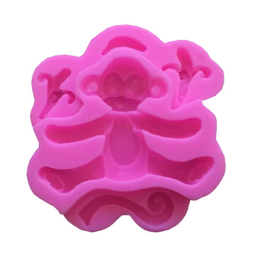 Милая 3D форма обезьяны силиконовая для торта желе мыла шоколадная глина выпечки