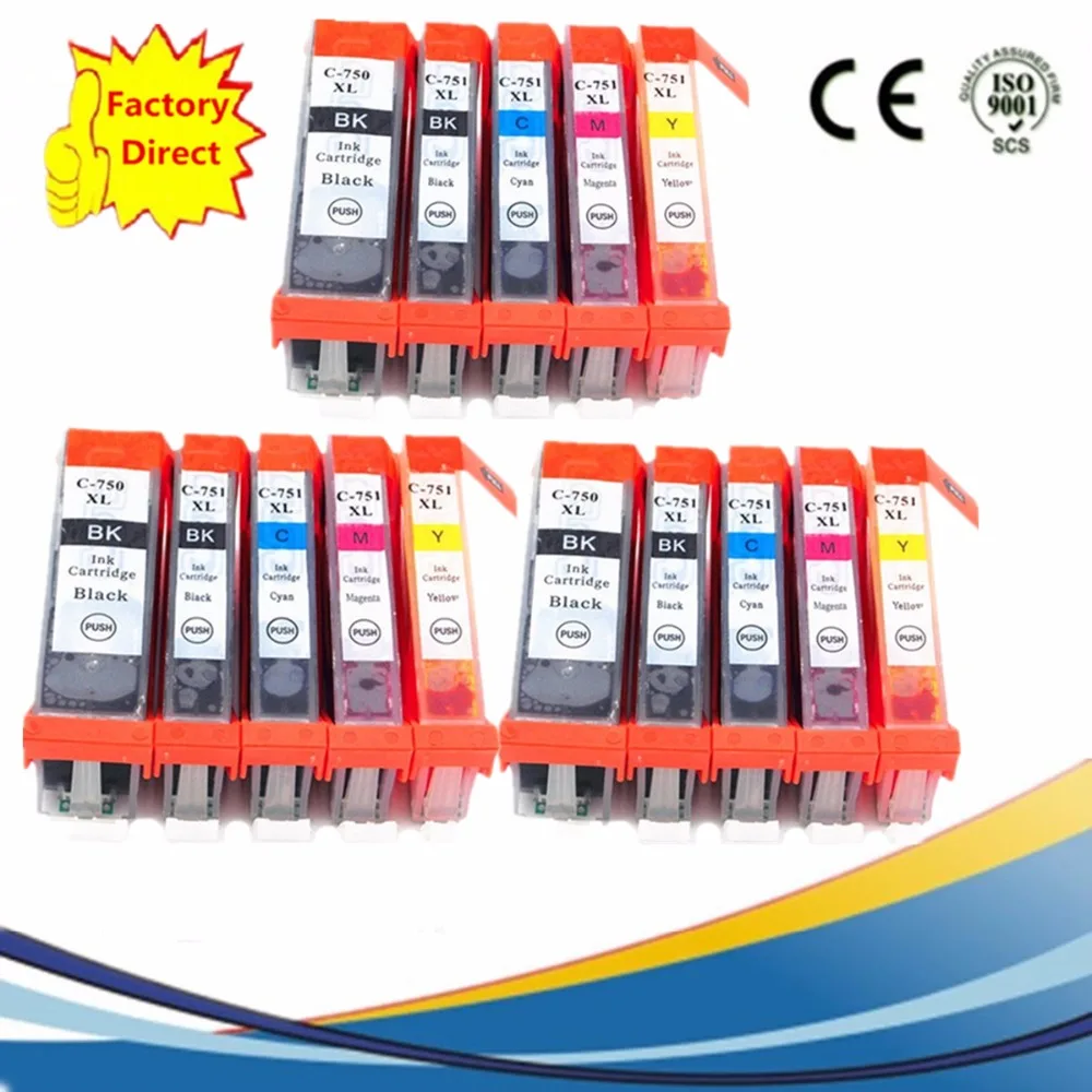 PGI 750 PGI750 750XL CLI 751 Pixma для IX6870 Замена чернильных картриджей Inkjet|ink cartridge|replacement cartridgeink