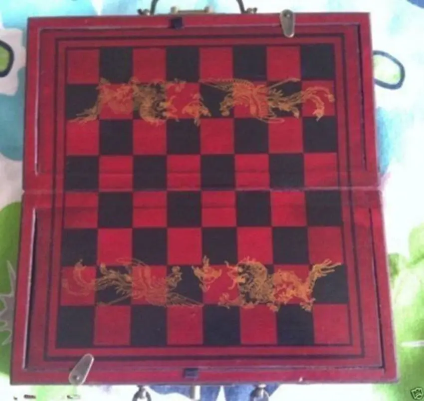 Китайский Драконий деревянный кожаный ящик с 32 шахматными комплектами|box box|box
