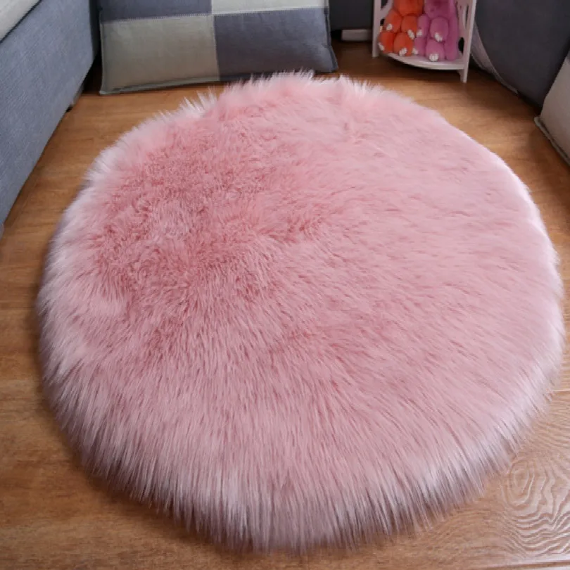 diameter 35CM pink 60*120 см диаметр 35 50 90 см, Цвет: белый, розовый, серый, спальной комнаты пол гостиной меховой ковер tapetes пушистый коврик ковры для спальни круглый коврик - Цвет: diameter 35CM pink