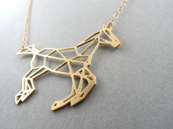 Трендовое новое ожерелье лошади оригами ювелирное изделие женское массивное