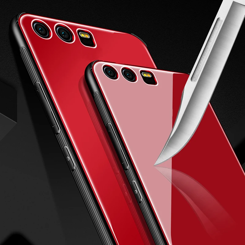 For Huawei Honor 9 Case Luxury Hybrid Tempered Glass Back Cover Shockproof Sleeve HardHousing for Honor9 Phone Cases |