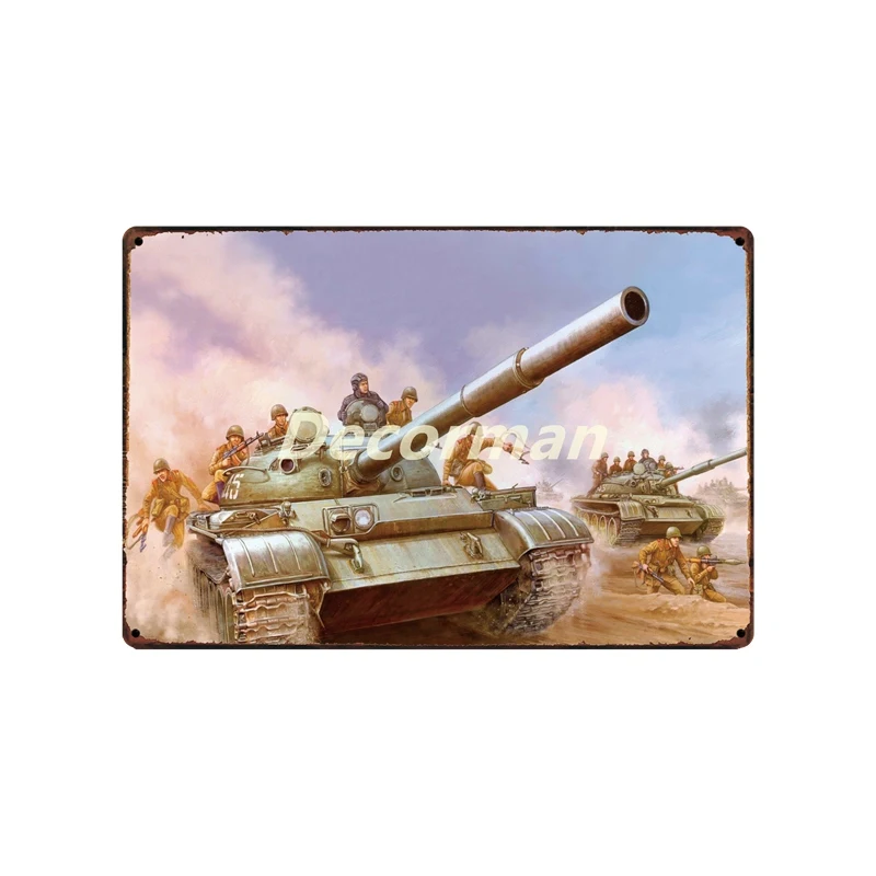 [DecorMan] Goodby war классический поцелуй Танк военные оловянные знаки на заказ оптом металлические картины Бар Паб Декор DD-1690 - Цвет: SA-5143